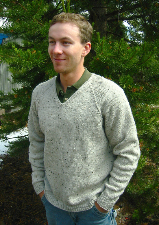 Knitting Pure & Simple 247 V Neck Down Pullover for Men 